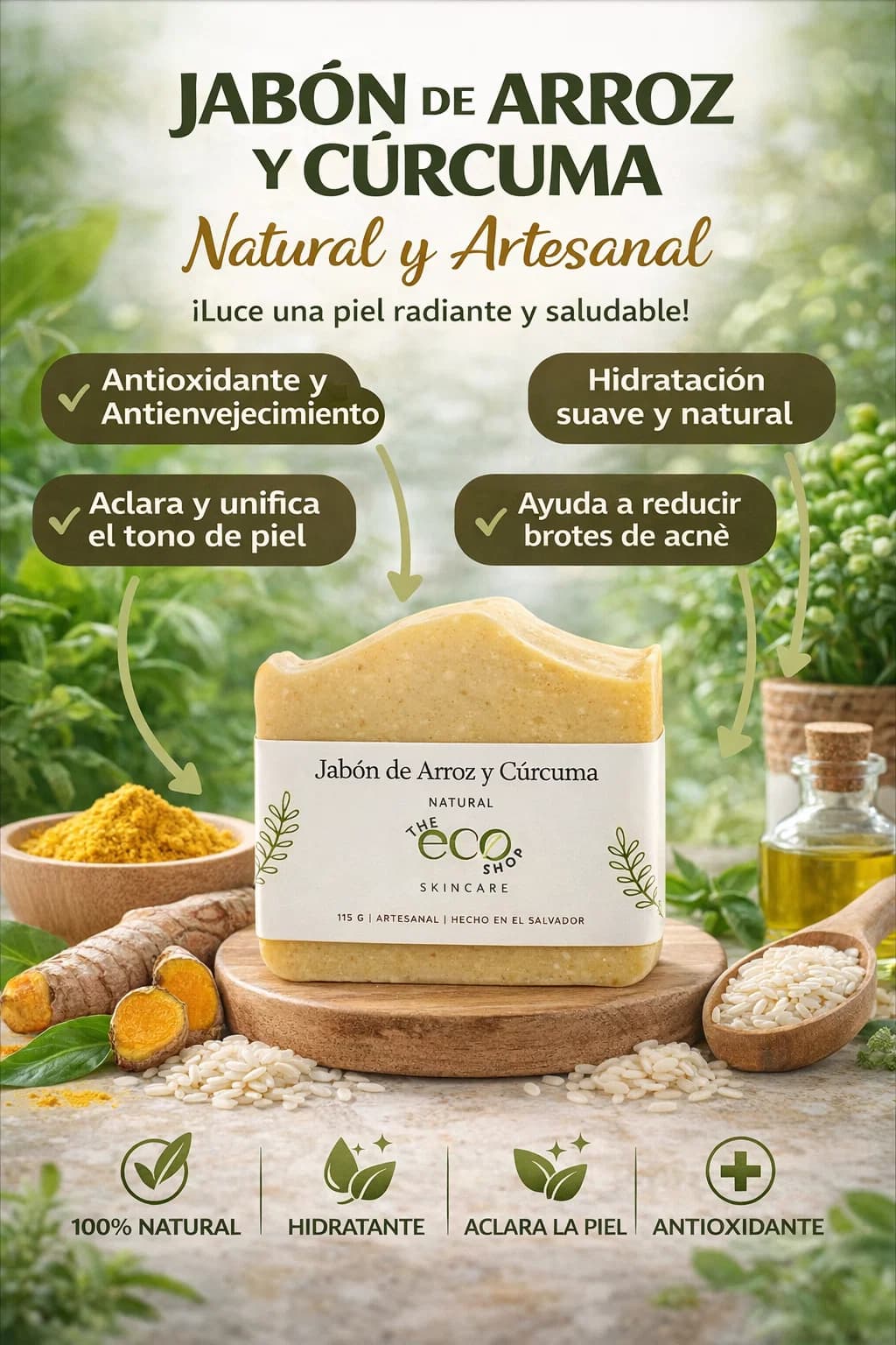 Jabón de Arroz & Cúrcuma